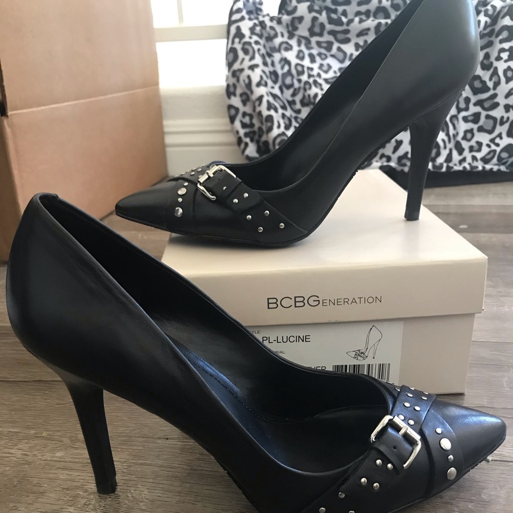 BCBG BLACK 4” studded heel!!! NIB!! Never worn!!